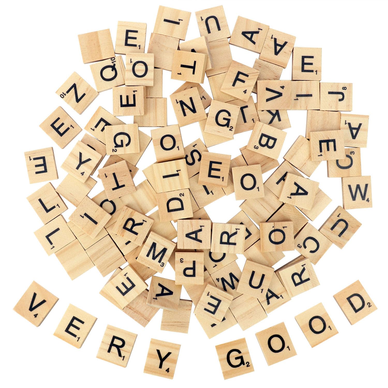 kukmakri 1800 PCS Wood Letter Tiles, Mini Wooden Tiles A - Z Capital Letters and Wooden Letter Tiles for Crafts, Wall Decor, Phonics & Spelling