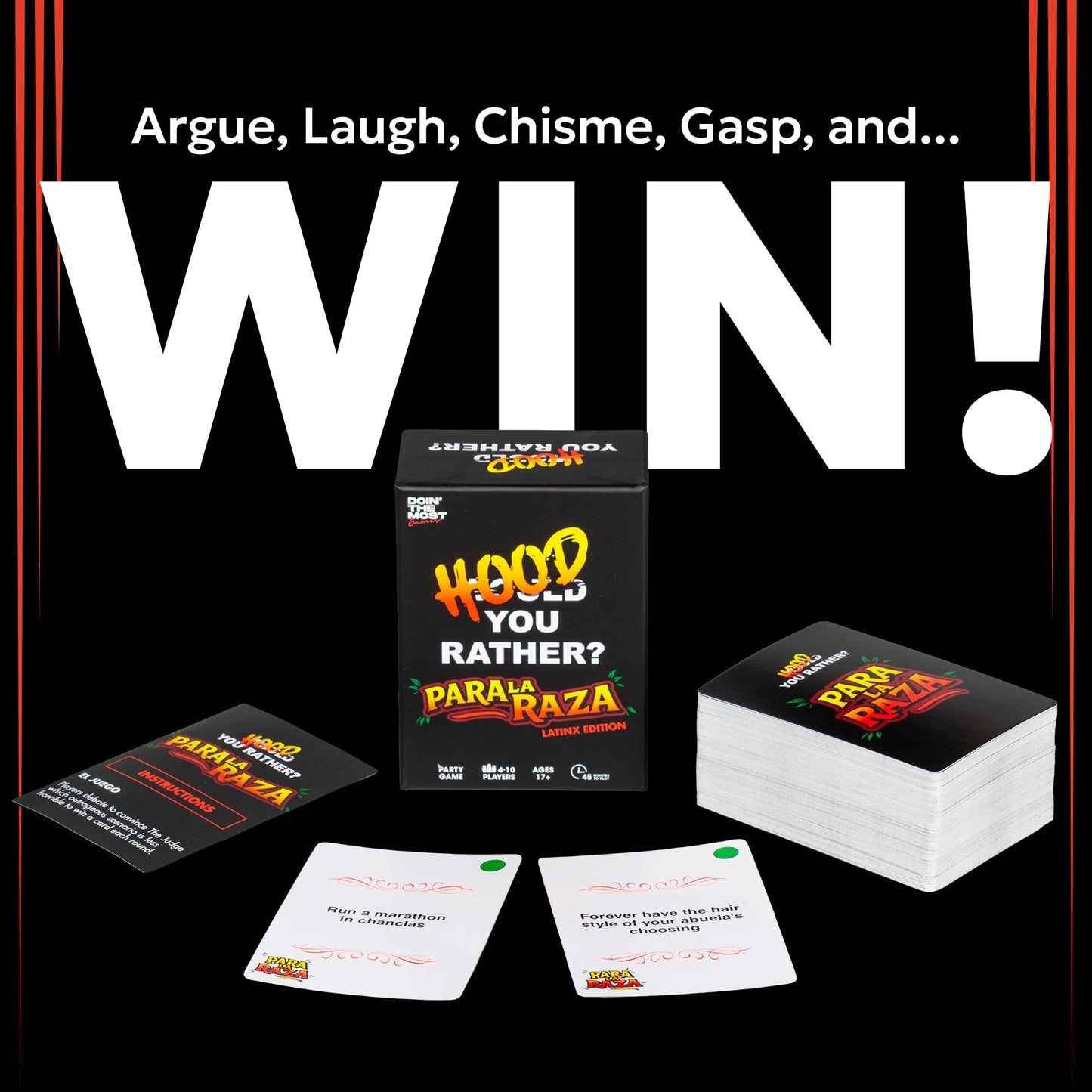 Doin' The Most - Hood You Rather: para La Raza | Adult Party Game for Game Night | Hilarious Would You Rather Card Game Celebrating Latinx Culture |