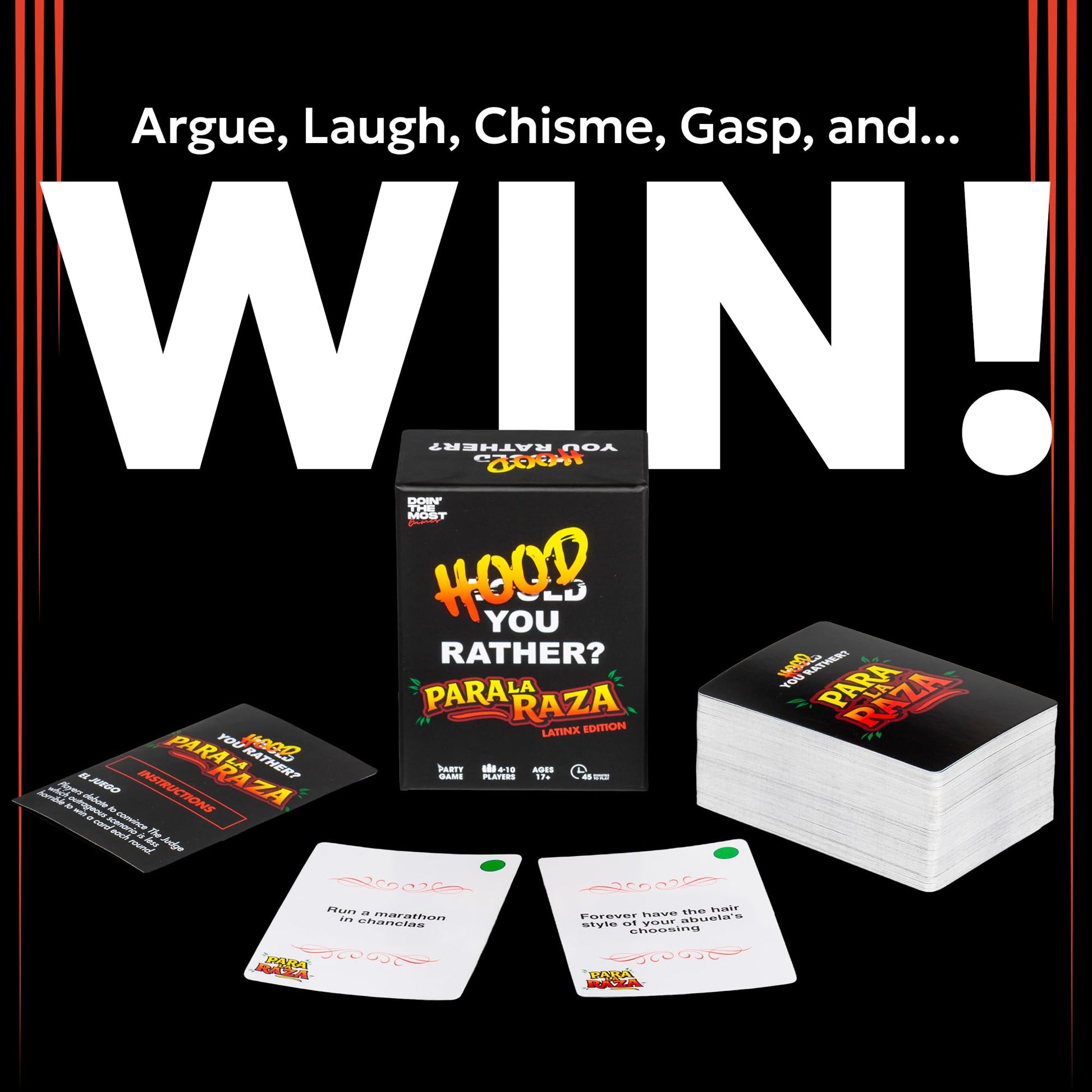 Doin' The Most - Hood You Rather: para La Raza | Adult Party Game for Game Night | Hilarious Would You Rather Card Game Celebrating Latinx Culture |