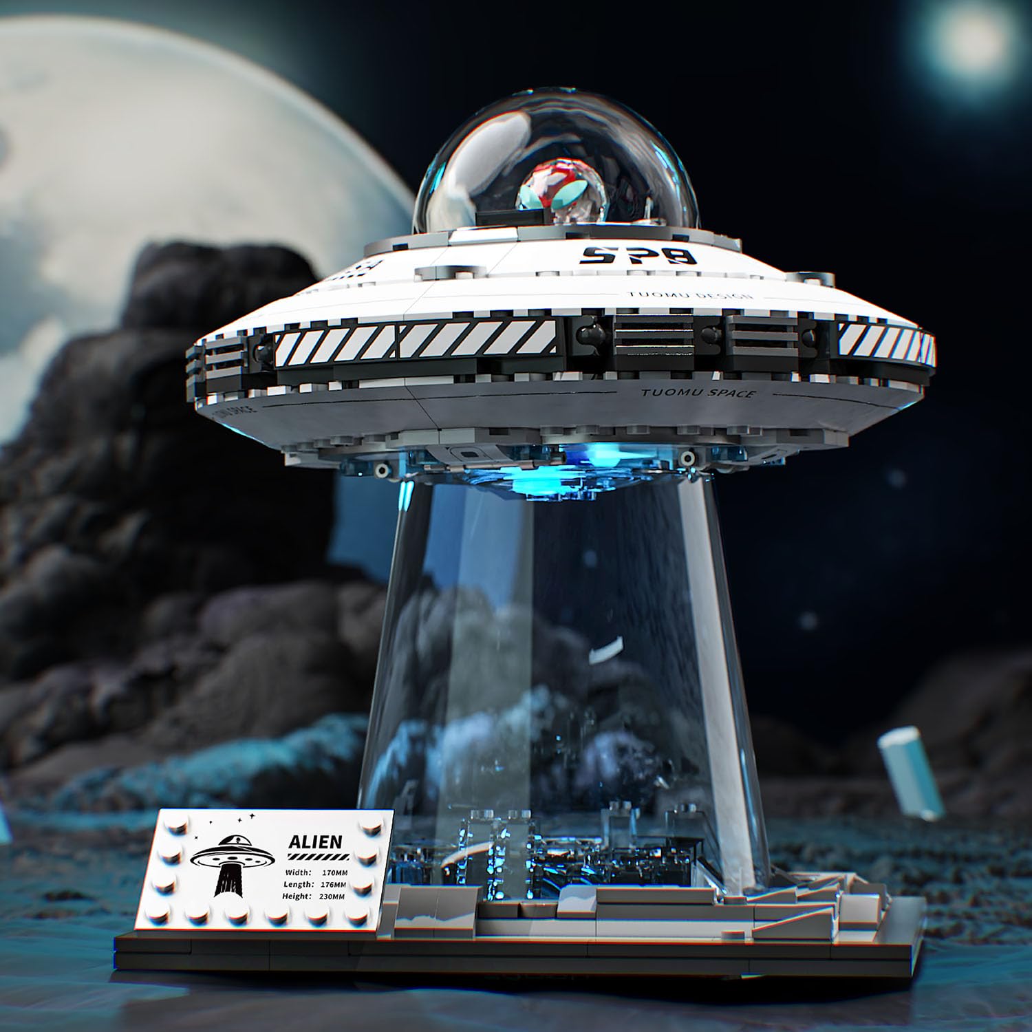 UNCLE BRICK Space UFO Spaceship Building Sets, Galaxy Interstellar Spaceship Sets,Collection Creative Star Spaceship Building Kit for Animation
