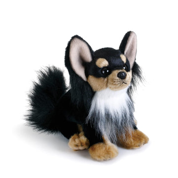 DEMDACO Black Long-Haired Chihuahua Children's Plush Beanbag Stuffed Animal Toy - Cuddly, Huggable Plush Toy for Nighttime Comfort & Playroom