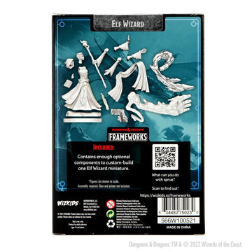 WizKids D&D Frameworks: Elf Wizard Female - Unpainted and Unassembled