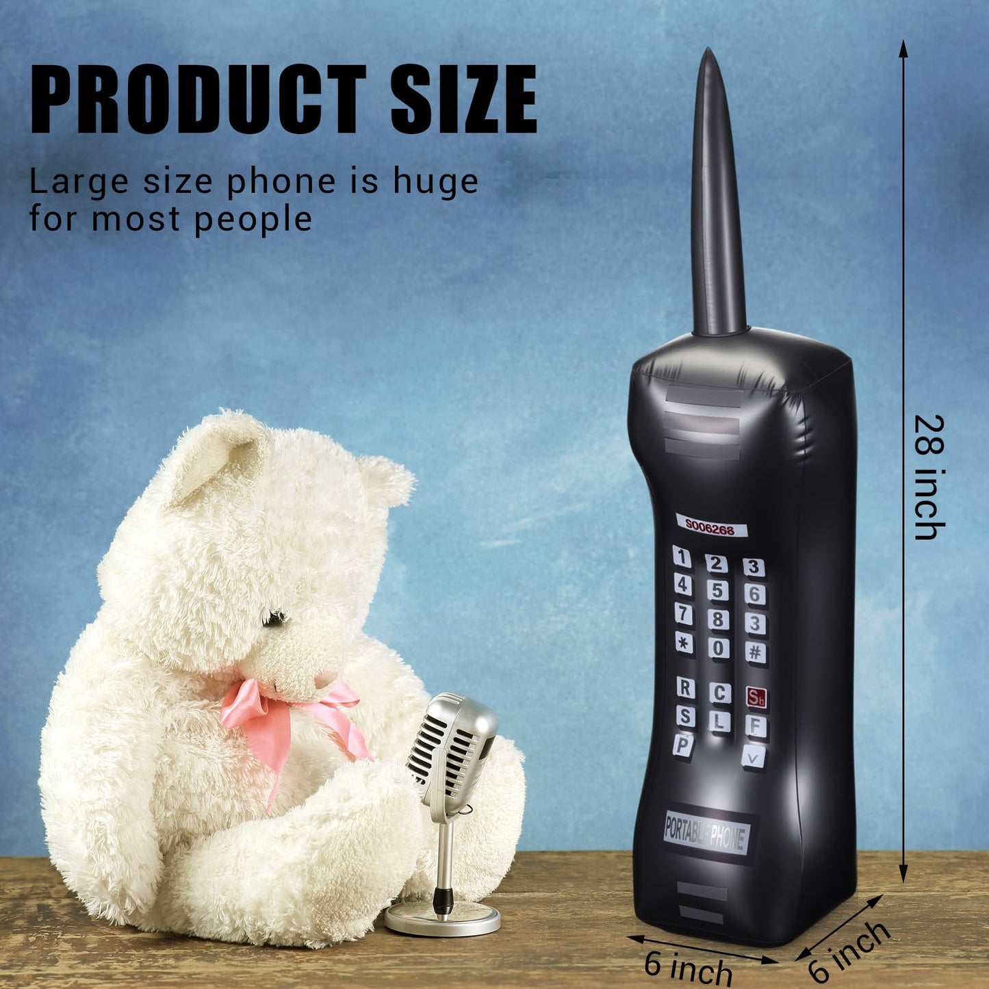 Gejoy 2 Packs Inflatable Mobile Phone Inflatable Retro Mobile Phone 80's 90's Party Decoration Hip Hop Costume Birthday Theme Props Fancy Dress