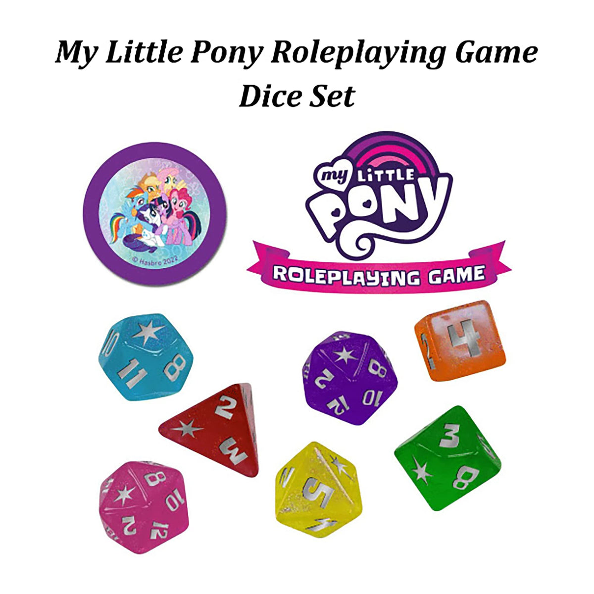 Renegade Game Studios My Little Pony RPG Dice Set - Polyhedral Dice for Tabletop Roleplaying