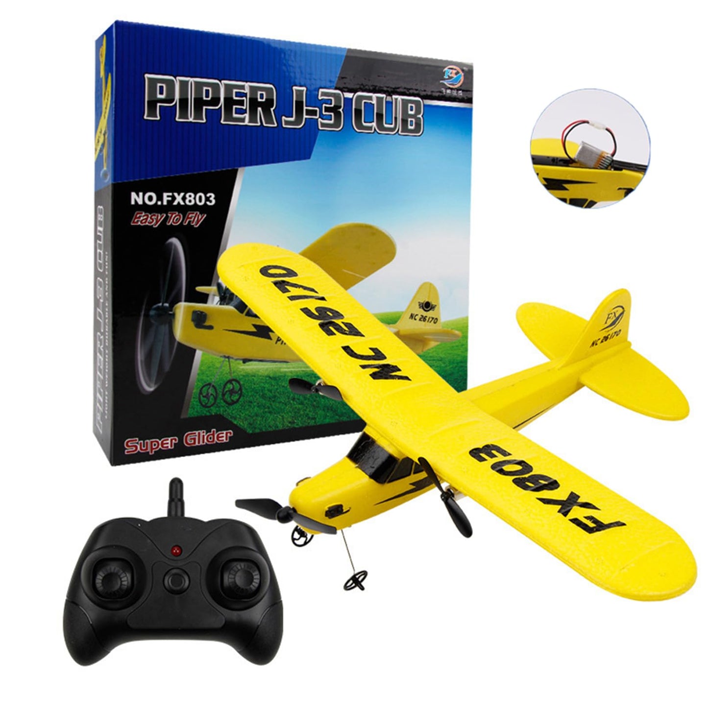 ynapmoc RC Airplane Toy, 2.4GHz RC Glider, Easy to Control, Gift for Boys and Beginners(Yellow)