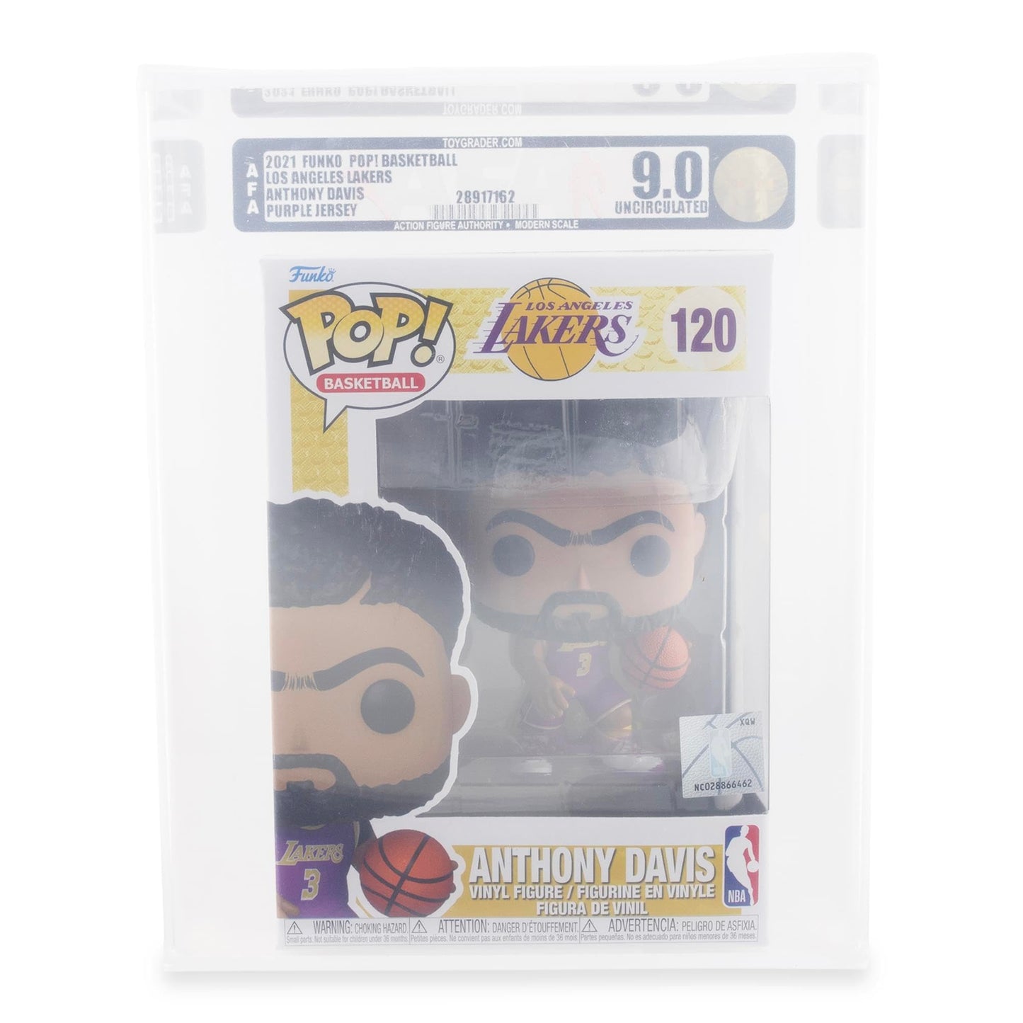 Funko NBA LA Lakers POP | Anthony Davis (Purple Jersey) | Rated AFA 9