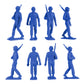BMC Marx Plastic Army Men Marching US Soldiers - Blue 27pc WW2 Figures - US Made