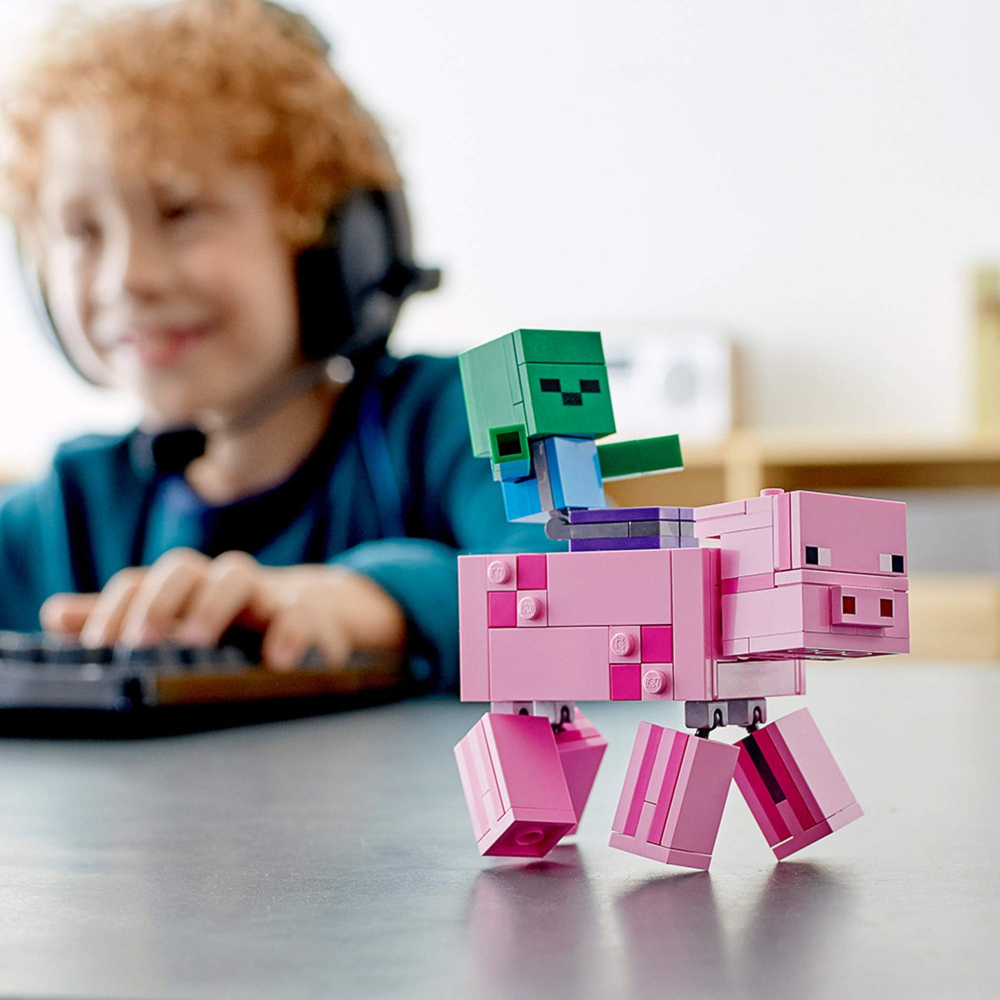 LEGO Minecraft Pig BigFig and Baby Zombie Character 21157 Cool Buildable Play-and-Display Toy Animal Figure for Kids, New 2020 (159 Pieces)