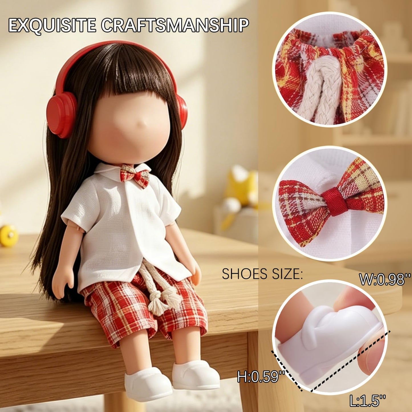 9.5 Inch Doll Clothes with Hook and Loop Soft Outfits for 24cm Doll
