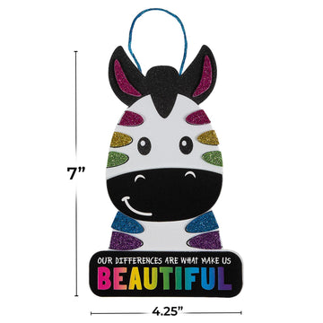 Fun Express Rainbow Zebra Sign Craft Kit, Makes 12