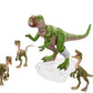 Jurassic World Toys Amber Collection Baby T Rex & 3 Compsognathus Compy Dinosaur Figures Jurassic Park II Toy with Posable Joints, Authentic Look &