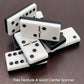 Black and White Double 6 Two Tone Jumbo Domino Tiles with Spinner
