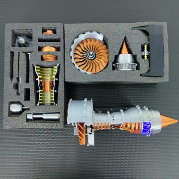 Wooptoothy TR900 Turbofan Engine Model Aircraft Engine Kit, Turbojet Engine Model Kit with LED Light, DIY Assembly Operable Engine Model Mechanical