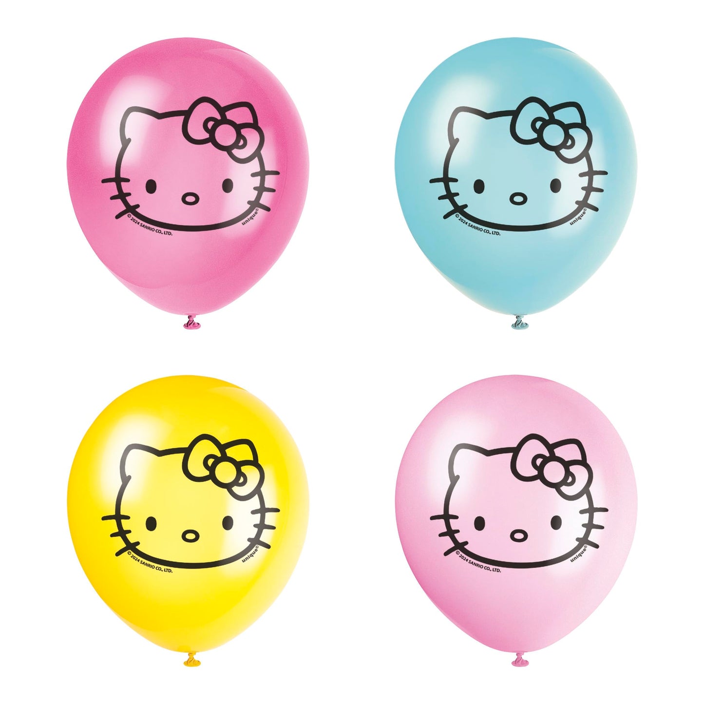 Hello Kitty Latex Balloons - 12", 8 Count, Vibrant Birthday Party Decorations