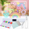 16" Rechargeable Led Drawing Board for Kids, 3 Modes & 8 Colors Glow Doodle LED Note Board, Neon Light Up Dry Erase Board with Built-in Stand, Girls
