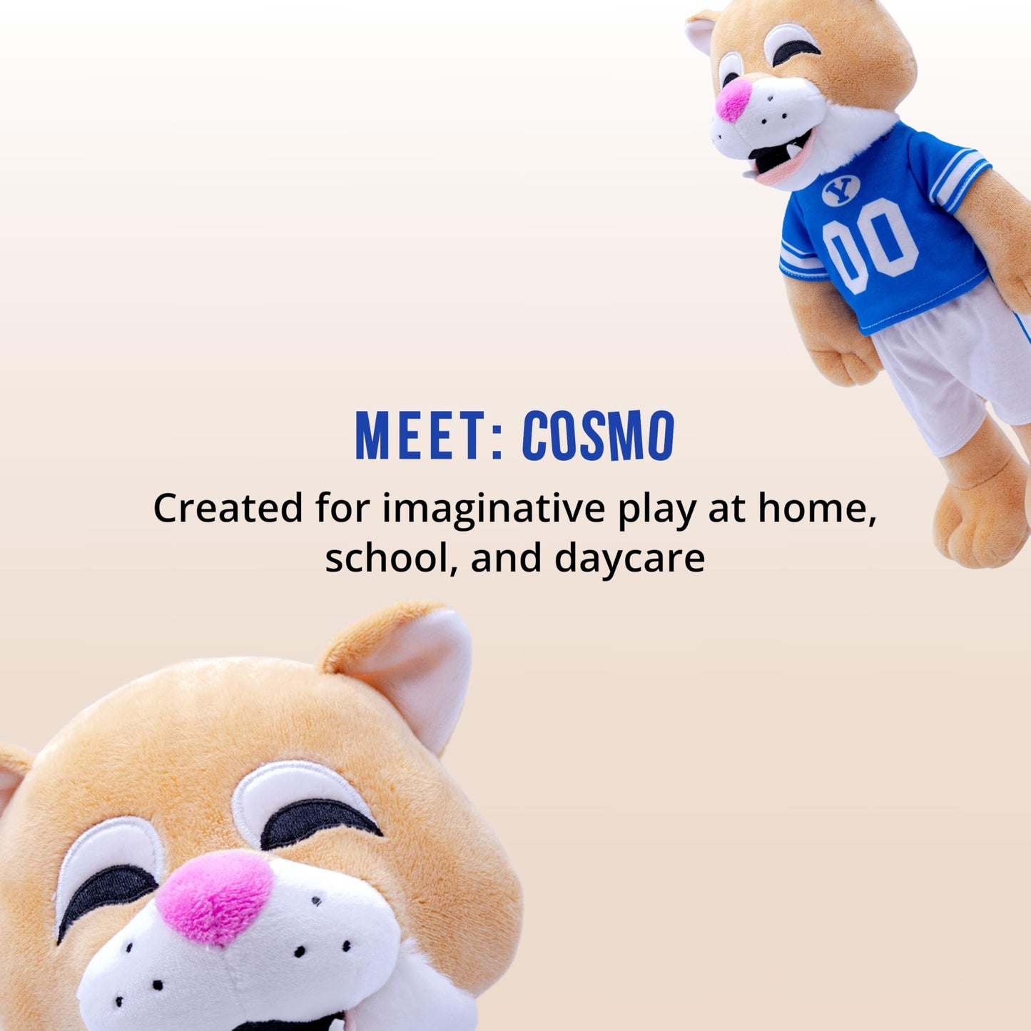 Plushible 14" Brigham Young University Cosmo Mascot Plush Figure Toy - College Football Plush Doll, Soft Stuffed Toy for Kids & Adults, Surface