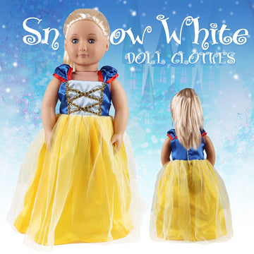 18 inch Doll Clothes Accessories - 6Pcs Different Princess Costume Dress Fits All 18-inch Dolls Across Brands