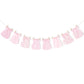 Pink Gingham Baby Dress Bodysuit Banner,Bow Gender Reveal Baby Shower Decor