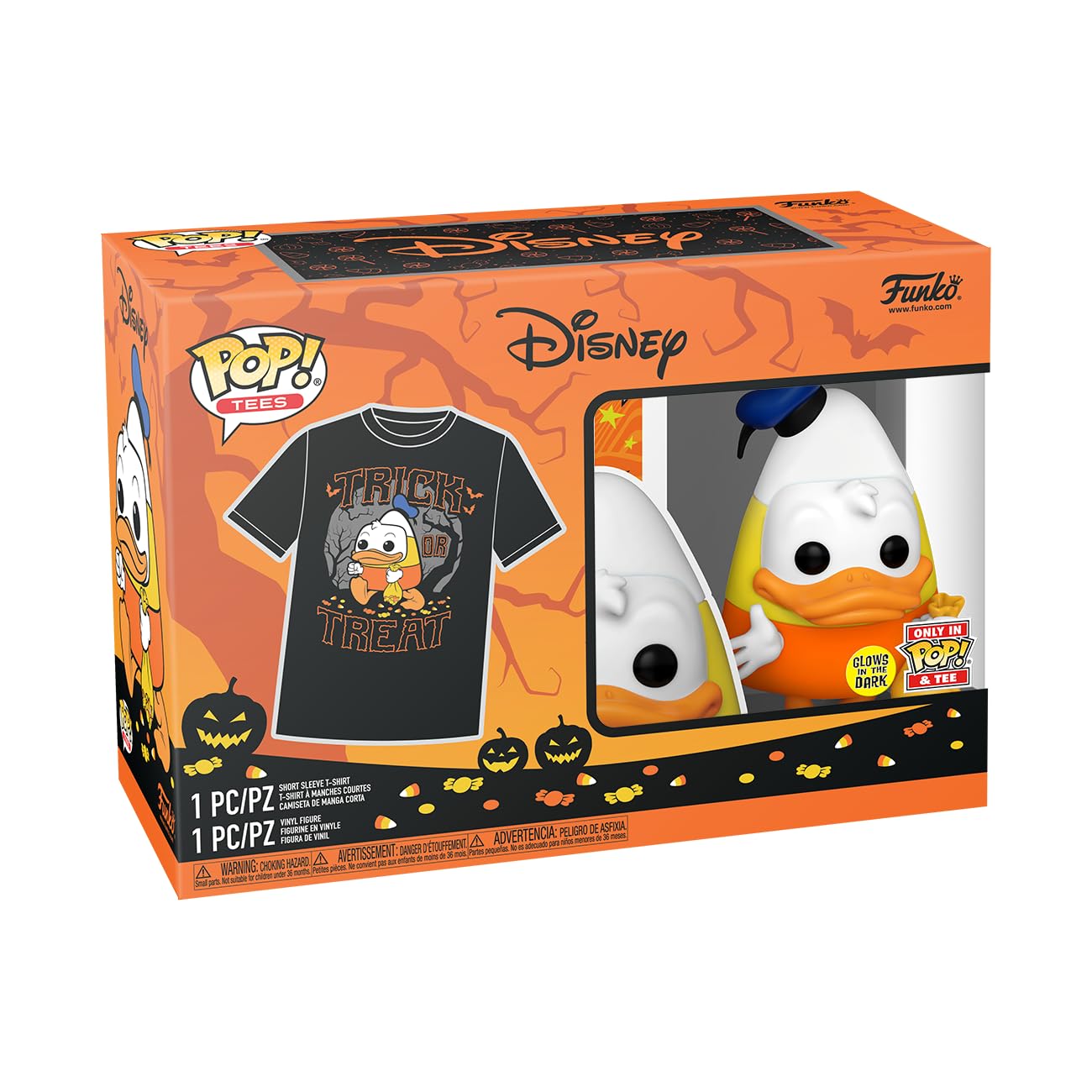 Funko POP! & Tee: Disney - Halloween Donald Duck - Glow in The Dark - Extra Large - (XL) - T-Shirt - Clothes with Collectable Vinyl Figure - Gift Idea