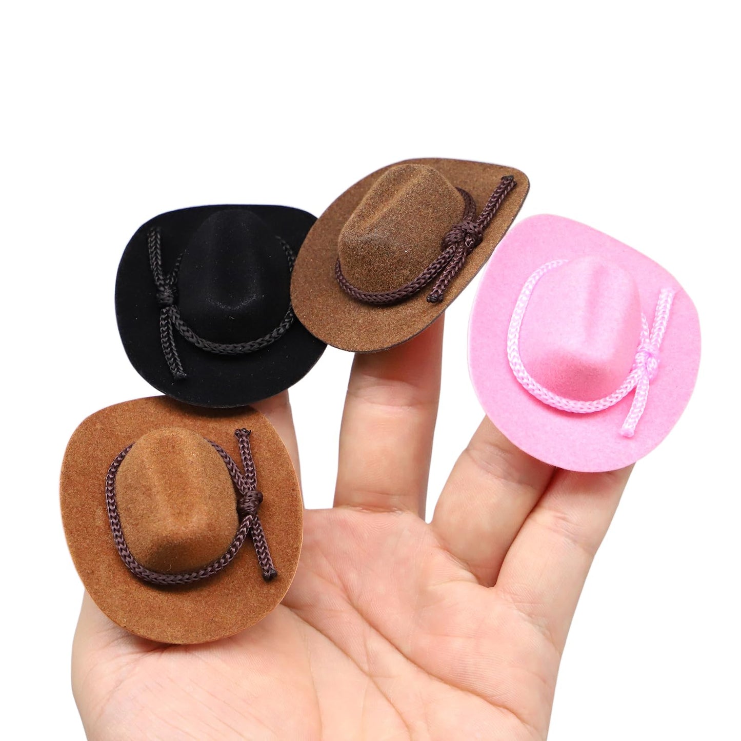 Dollhouse Cowboy Hat, Miniature Cowboy Hat, 1:12 Scale Miniature Soft Cowboy, Mini Hat, American Old West Hat, for Dollhouse Craft Supplies (2PCS)