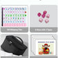 HYZYey Mahjong Tile Set American 160 Acrylic Engraved Mah Jongg Game Tiles with Bag 6 Dice Accessories Gifts for Majong Players Beginners (Pink