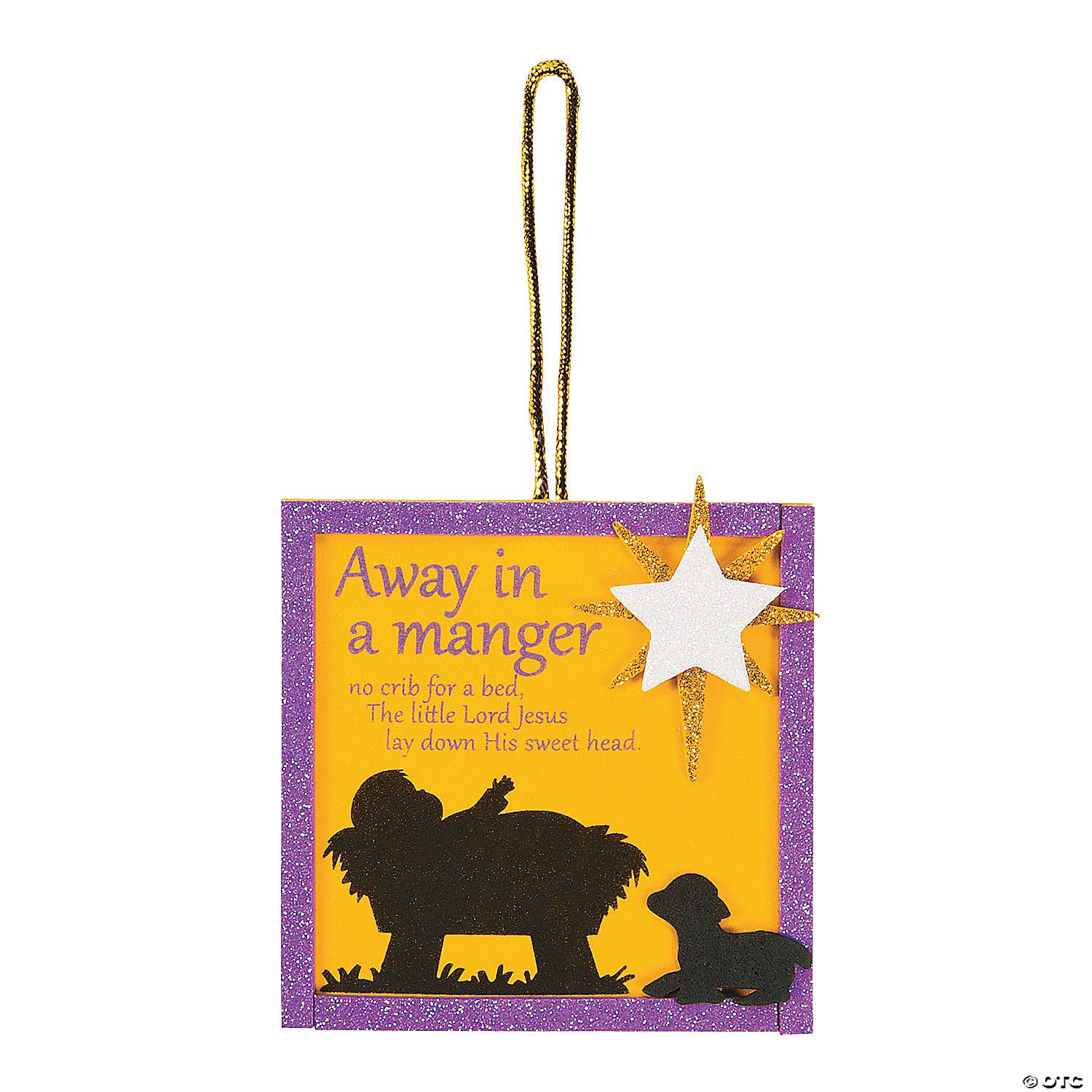 Inspirational Multicolor Away in a Manger Ornament Craft Kit - 4" x 4" (Makes 12) - Perfect for Kids & Family Fun