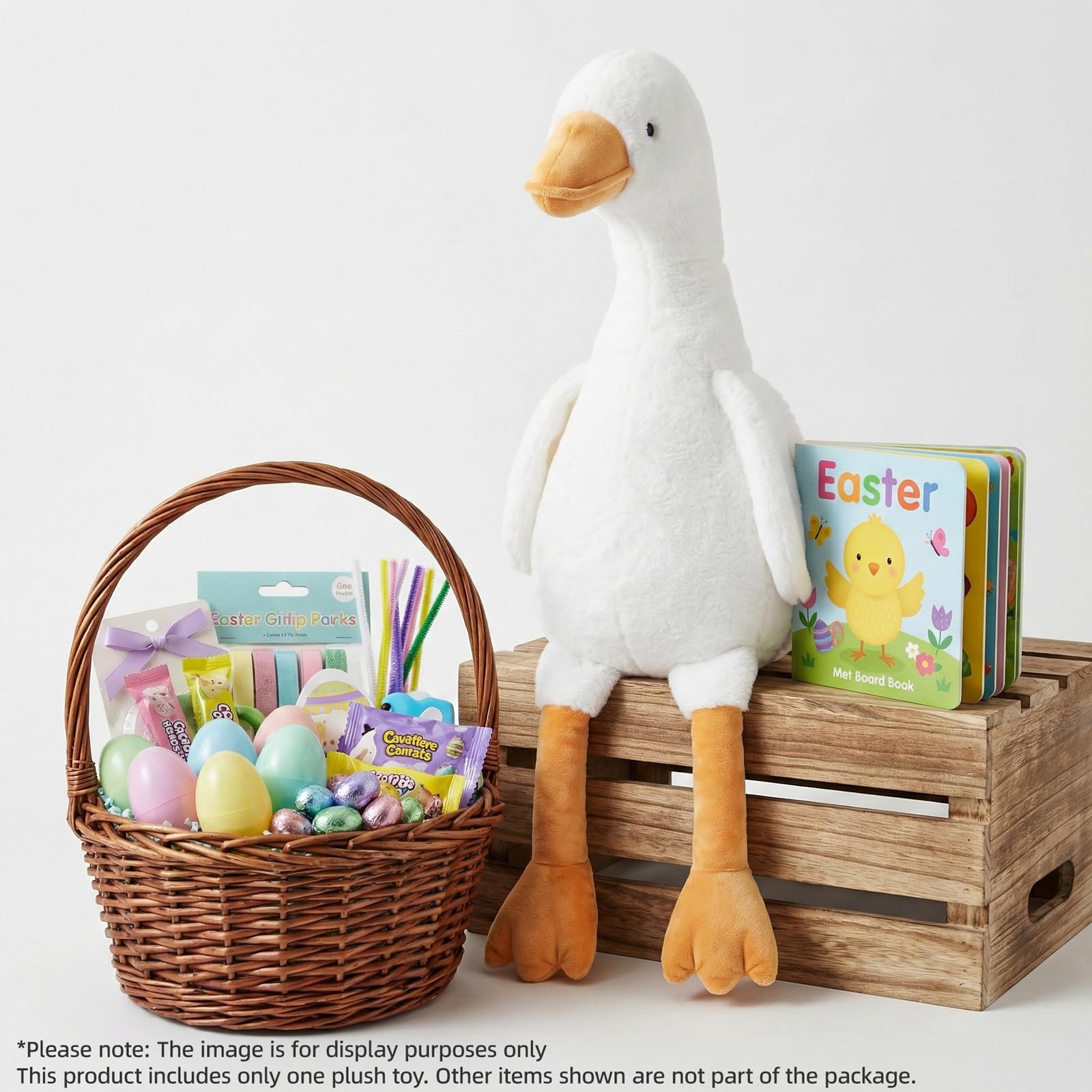 WEIGEDU 30" Large Goose Stuffed Animals Plush Toys Swan Duck for Kids Babies Bedtime Birthday Easter Gifts, Stuffed Goose Throw Plush Pillow Super