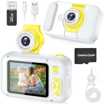 ARNSSIEN Kids Camera for Toddlers with 180° Flip Lens, 2.4 Inch IPS Screen Toddler Digital Camera for Kids 3-12, 32GB Card Included, Birthday Present
