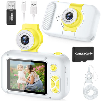 ARNSSIEN Kids Camera for Toddlers with 180° Flip Lens, 2.4 Inch IPS Screen Toddler Digital Camera for Kids 3-12, 32GB Card Included, Birthday Present