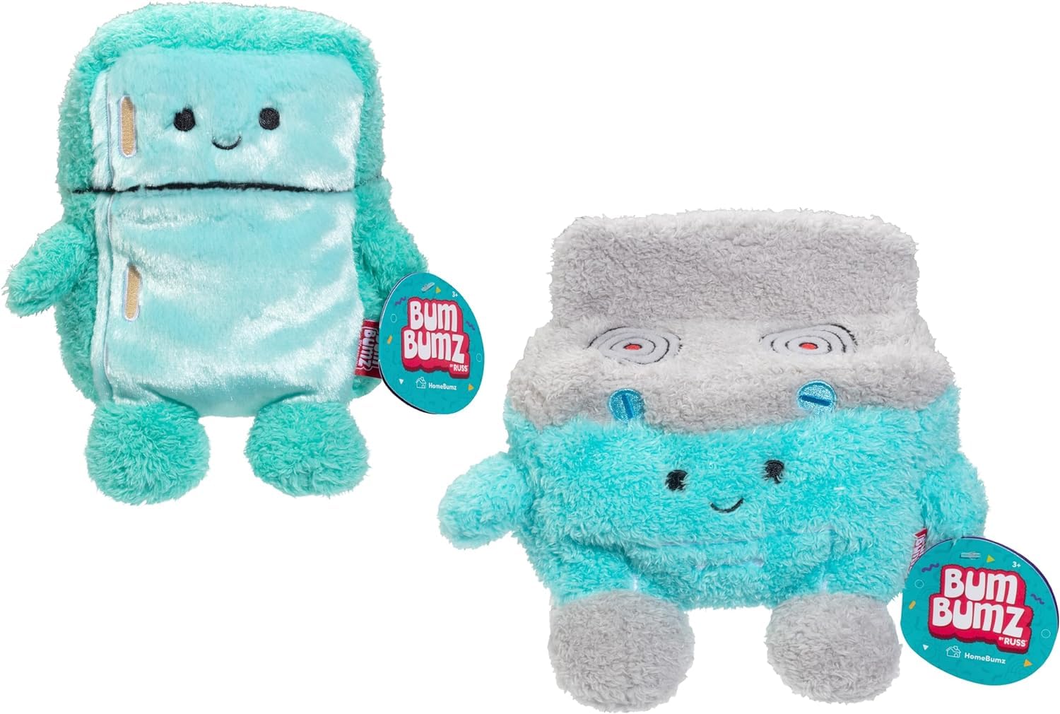BumBumz Large 6 Pack Weighted Sensory Plush Set 7.5 Inch - Official Licensed Collectible Soft Fuzzy Emotional Support Stuffed Animals - Anxiety Relief