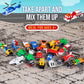 POPULAR PLAYTHINGS Magnetic Vehicles for Toddlers 1-3, Mix or Match Car Toys, 21 Piece Gift for Kids - Vehicles Orange