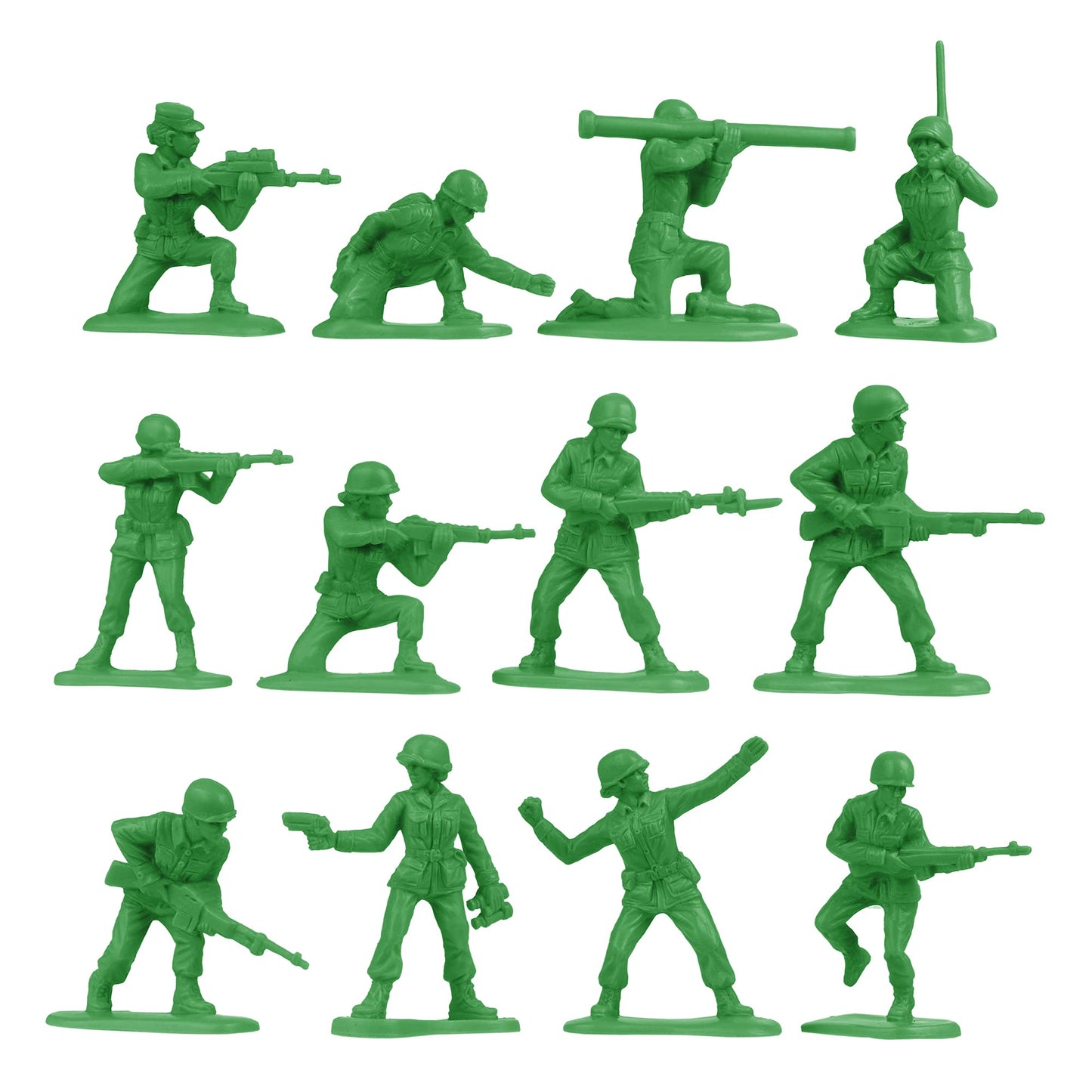 BMC Plastic Army Women - 36pc Green Female Soldier Figures - Made in USA