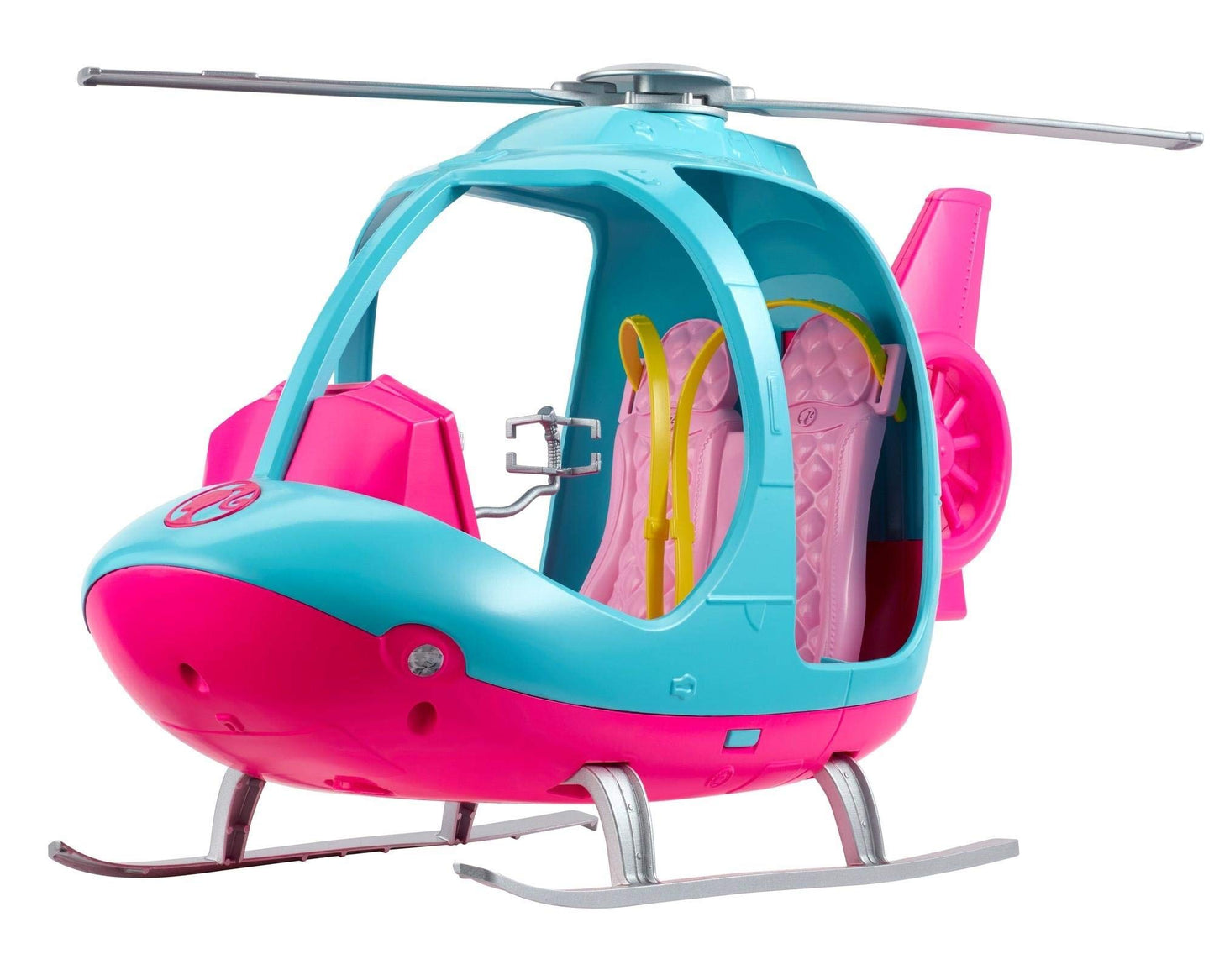 BARBIE - Barbie Helicoptere - Vehicule de Poupee - Helicoptere Rose + Bleu - Peut contenir 2 Poupees Barbie