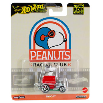 Hot Wheels Premium Pop Culture Peanuts Racing Club Snoopy on Dog House 1:64 Scale Diecast Vehicle
