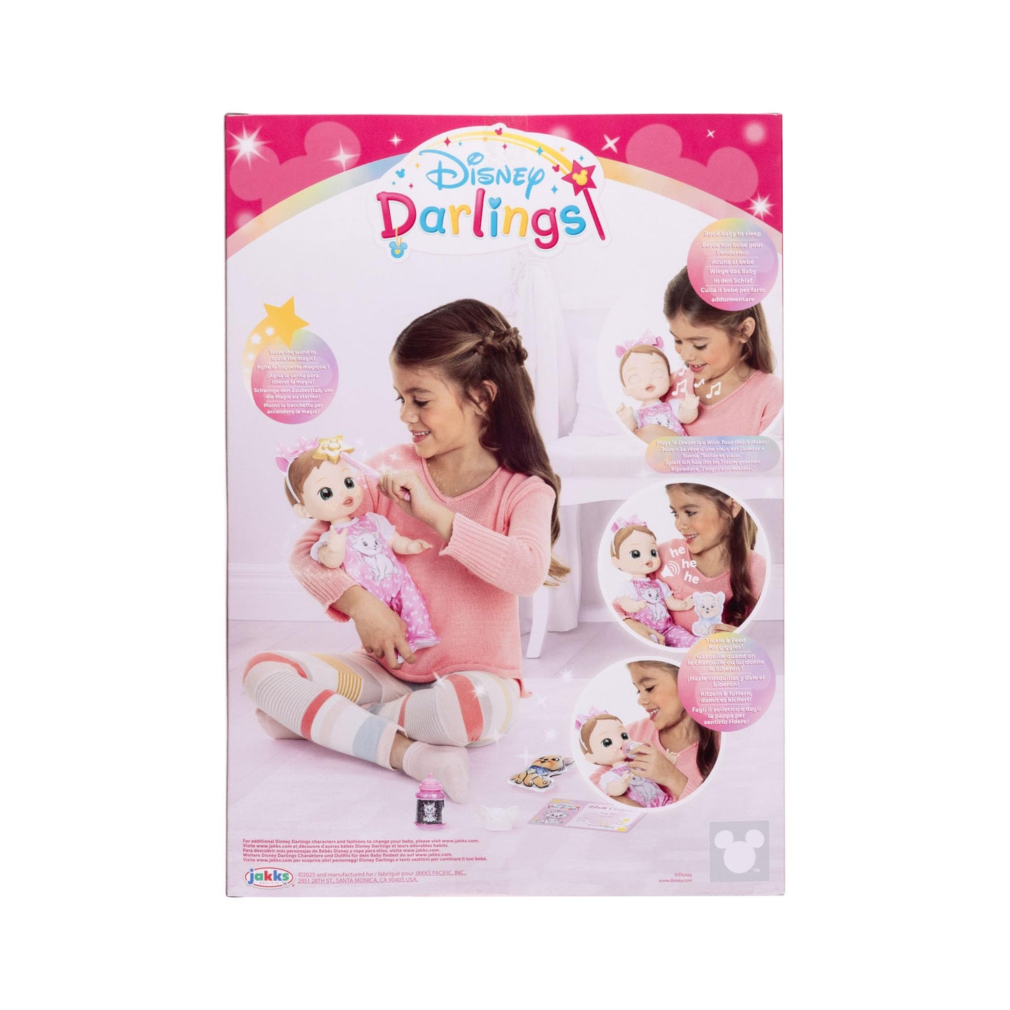 Disney Darlings 13-Inch Interactive Baby Doll - Magical Lights, Sounds, Music & Wand - Marie-Inspired Nurturing Doll with Accessories - Multiple Skin