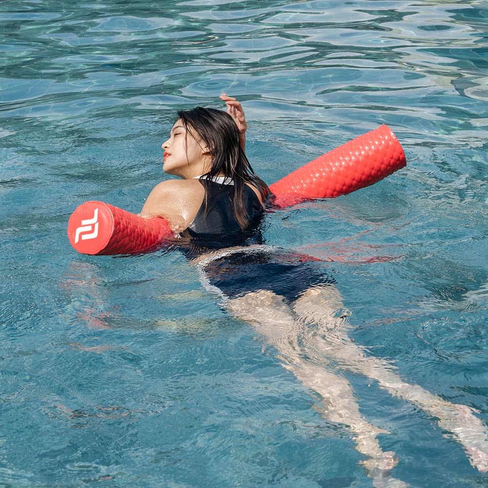 IMMERSA Jumbo Swimming Pool Noodles, Premium Soft Water-Based Vinyl Coating and UV Resistant Foam Noodles for Swimming and Floating, Lake Floats, Pool