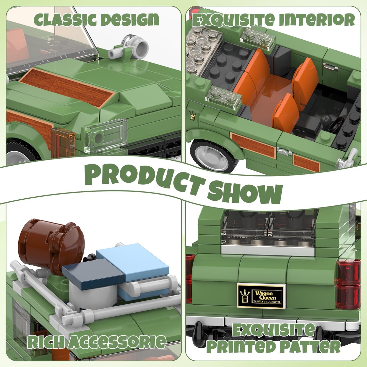National Vacation Wagon Queen Truckster Building Set, Family Station Wagon Model Building Toys for Movie Fans, 413 Pcs Holiday Camper Toy Kit