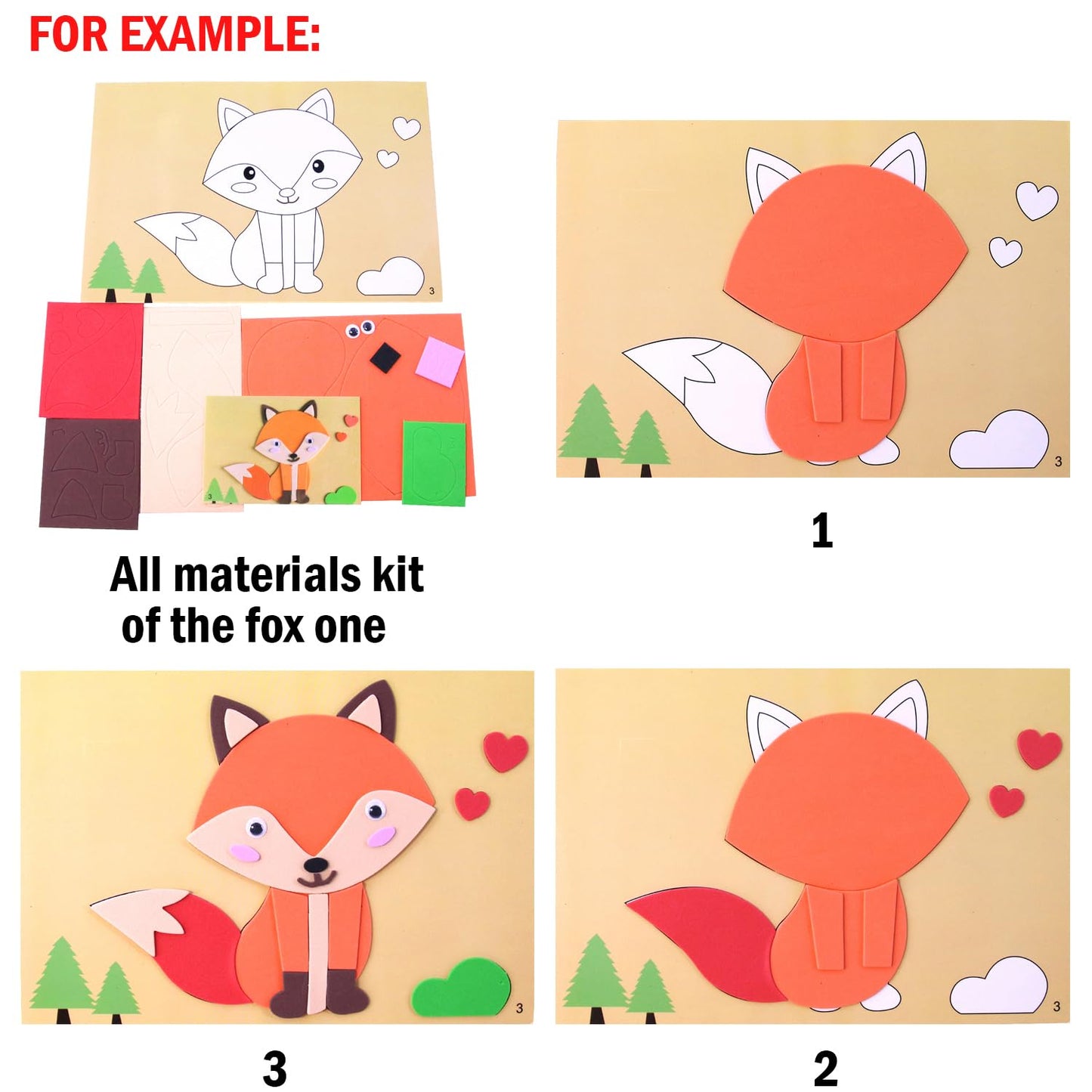 Lovyan 3D EVA Foam Stickers for Toddlers 12PCS Sticky Foam DIY Craft Preschool Art Class Drawing Sticker Puzzle Art Kit for Kids Boys Girls (Animals)