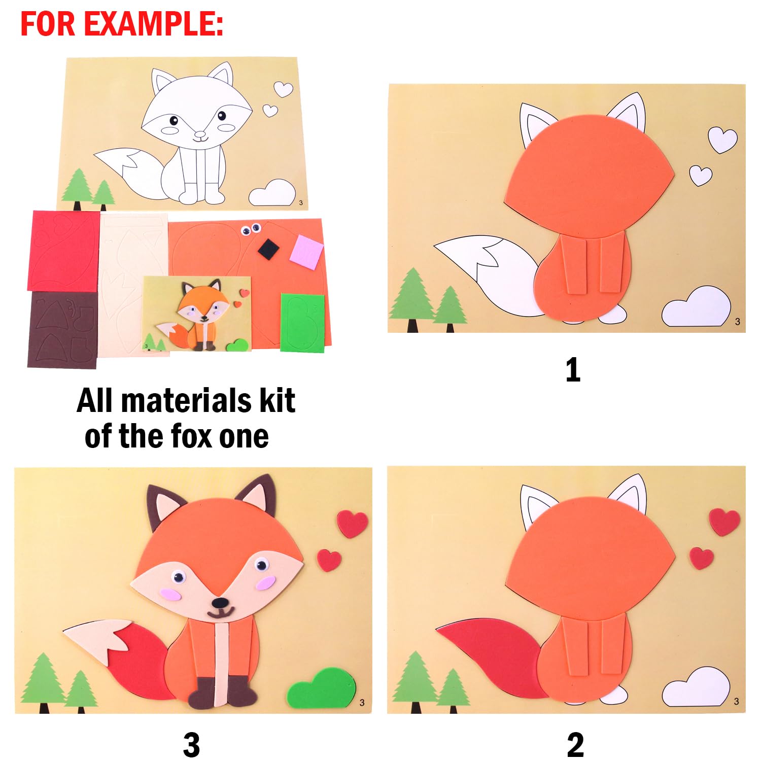 Lovyan 3D EVA Foam Stickers for Toddlers 12PCS Sticky Foam DIY Craft Preschool Art Class Drawing Sticker Puzzle Art Kit for Kids Boys Girls (Animals)