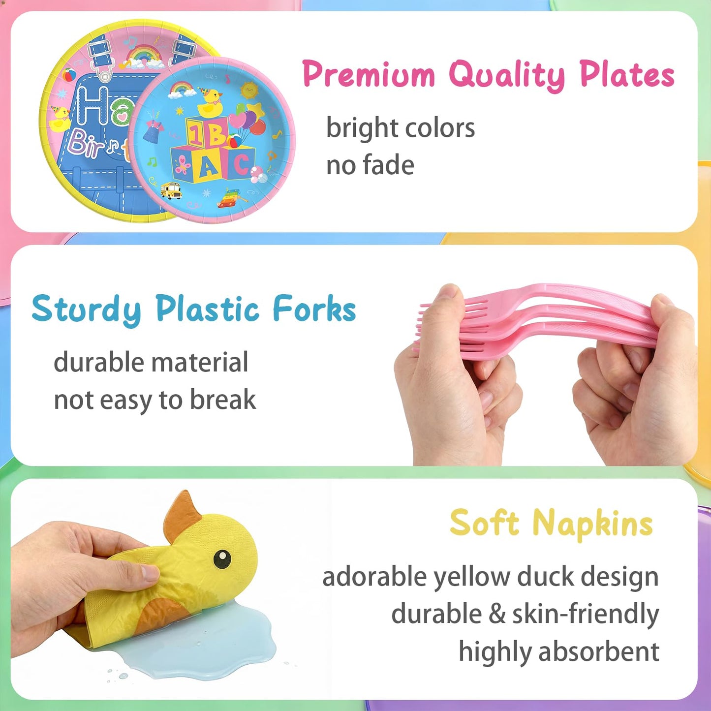 Fufuddz 96 pcs Rachell Cartoon Teacher Party Decorations, English Teacher Paper Party Plates and Napkins for 24 guests, Dinnerware Set for Fans Girls