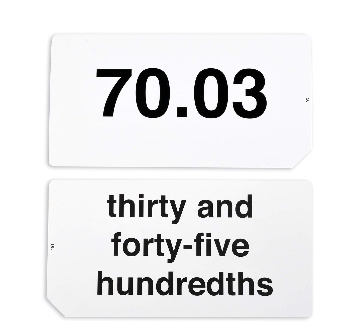 LEARNING ADVANTAGE Decimal Flash Cards, 105 Double-Sided Cards, Grades 3+