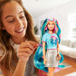 Barbie Fantasy Hair Doll, Blonde, with 2 Decorated Crowns, 2 Tops & Accessories for Mermaid and Unicorn Looks, Plus Hairstyling Pieces, for Kids 3 to
