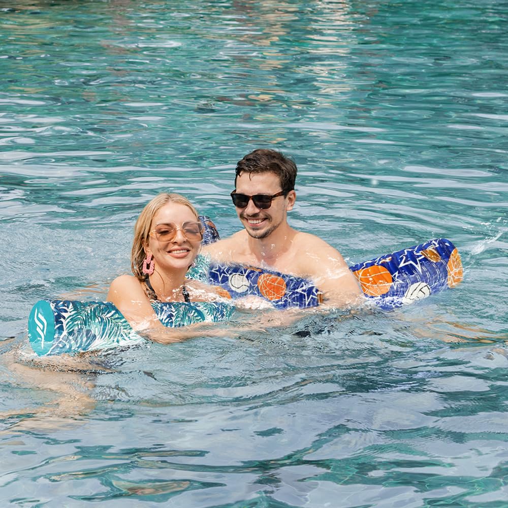 IMMERSA Jumbo Swimming Pool Noodles, Premium Soft Water-Based Vinyl Coating and UV Resistant Foam Noodles for Swimming and Floating, Lake Floats, Pool