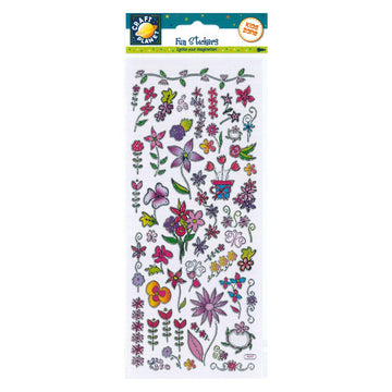 Craft Planet CPT 6561093 Fun Stickers-Flowers, Assorted