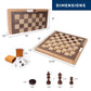 GSE Games & Sports Expert 16" Deluxe 3-in-1 Wooden Folding Chess, Checker & Backgammon Board Game Combo Set, Portable Travel Game Set for Kids
