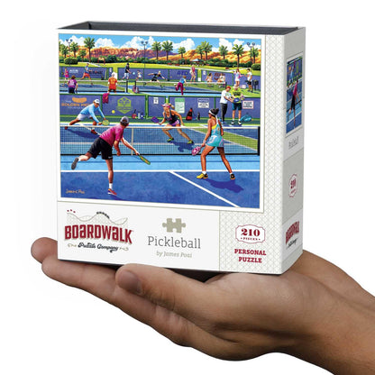 Boardwalk Pickleball 210 Piece Personal Puzzle, Jigsaw Puzzles with Premium Box, Pickleball Gifts for Adults, 6"x8"