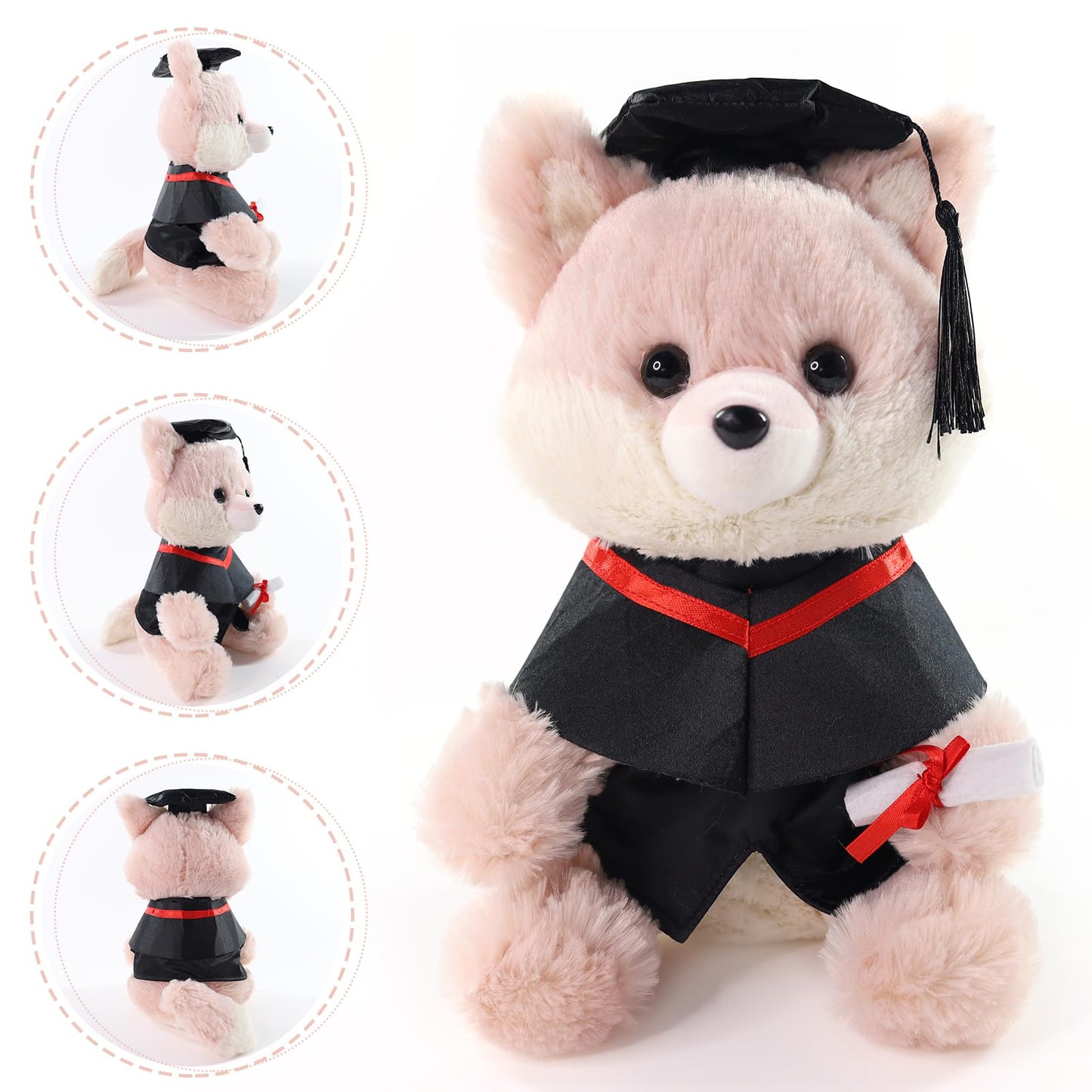 Furvana Graduation Gifts Fox Stuffed Animal - 10" Cute Fox Plush Toy with Graduation Cap, Gown & Diploma, Inspirational Keepsake for Elementary, High