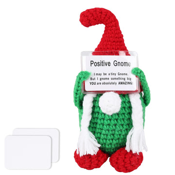 ZRXKSOPP Positive Gnome Crochet, Inspirational Handmade Crochet Gnome Doll Home Table Ornament Decor Present for Easter, Christmas, Valentine's Day