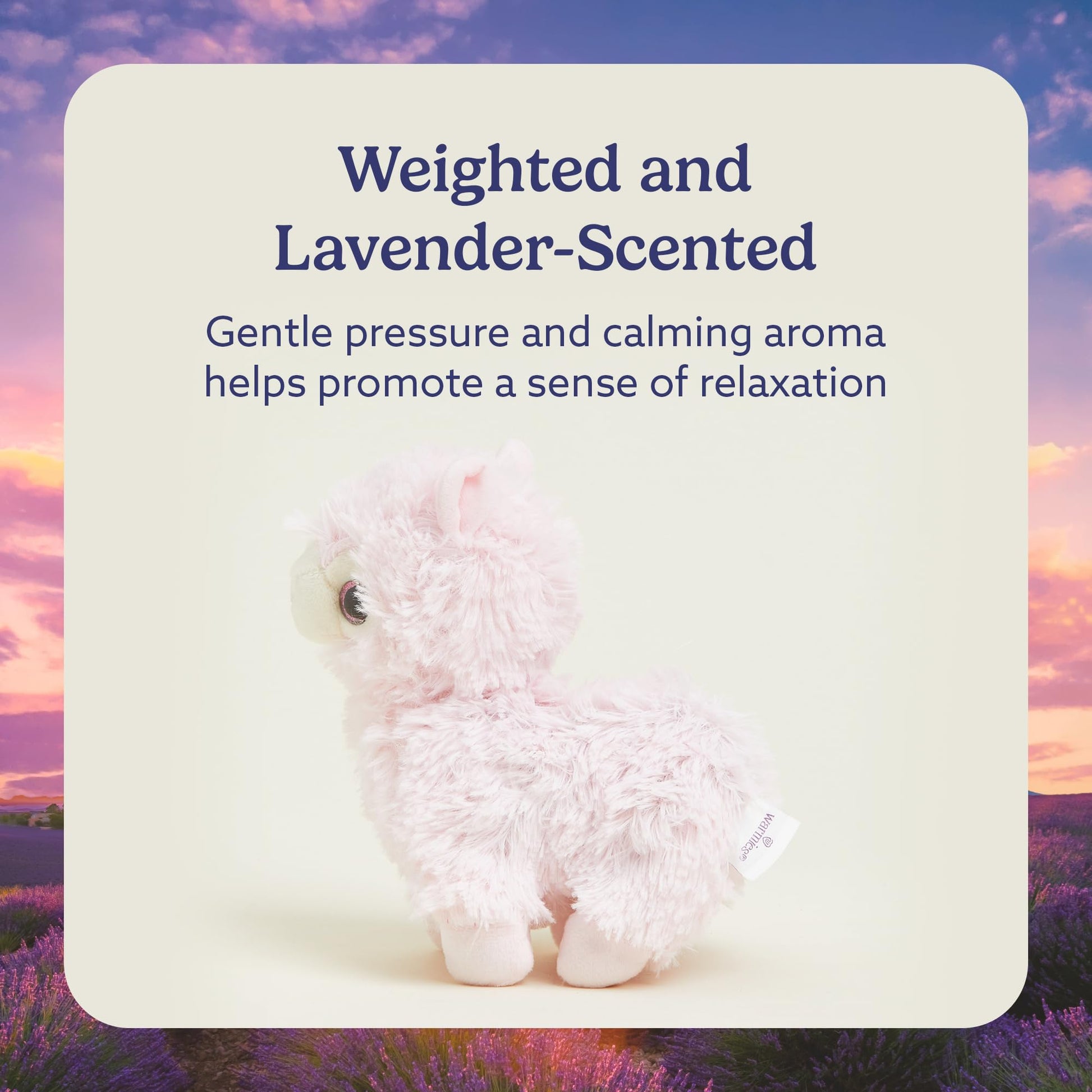 warmies Junior Microwavable & Weighted Stuffed Animals, Pink Llama - Heated Stuffed Animal Plushie for Warmth & Comfort - Cute Soft Plush Toys