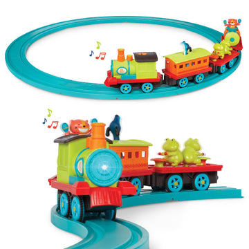 B. toys Critter Express Train Set, Musical Lights and Sounds Toy, Vehicles